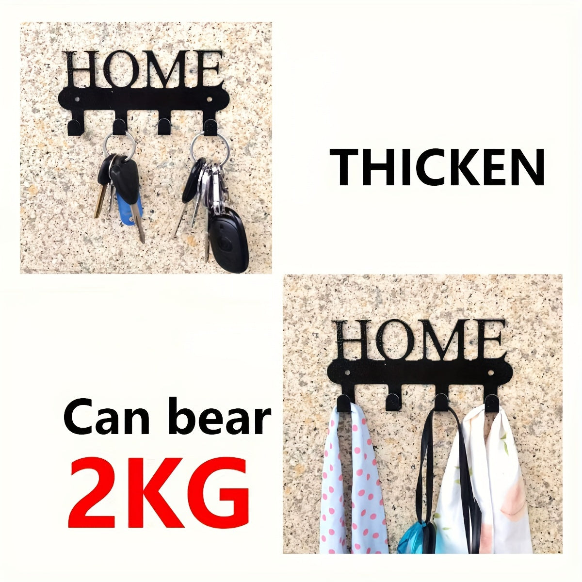 Gancho de pared de metal para llaves, ropa y sombreros, resistente a la oxidación, montaje en pared, decoración para el hogar