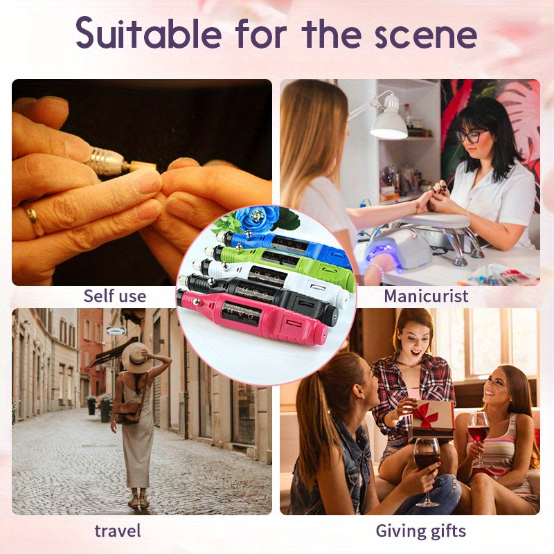USB-заряжаемый набор для маникюра с гипоаллергенными насадками и аксессуарами для профессионального использования, для маникюра, педикюра и ухода за ногами.