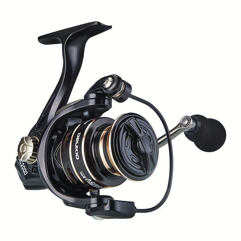 Ambidextrous Spinning Fishing Reel Black Aluminum Alloy 5.2:1 Gear Ratio Saltwater Freshwater