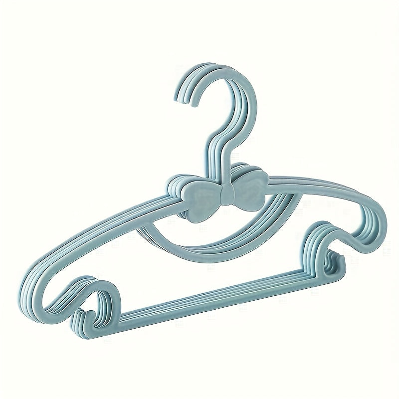 Set of 10 Plastic Baby Hangers with Bow Design for Nursery and Kids Room