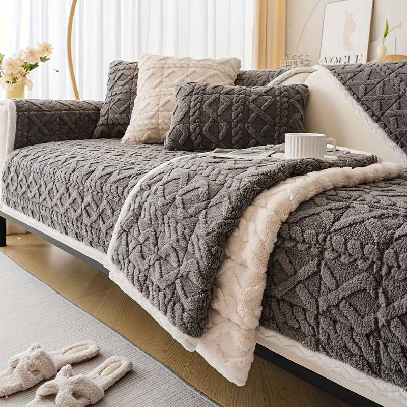 Плюшевый мягкий диванный подушечка для 1-4 местных диванов, нескользящая, моющаяся в машине, дружелюбная к питомцам