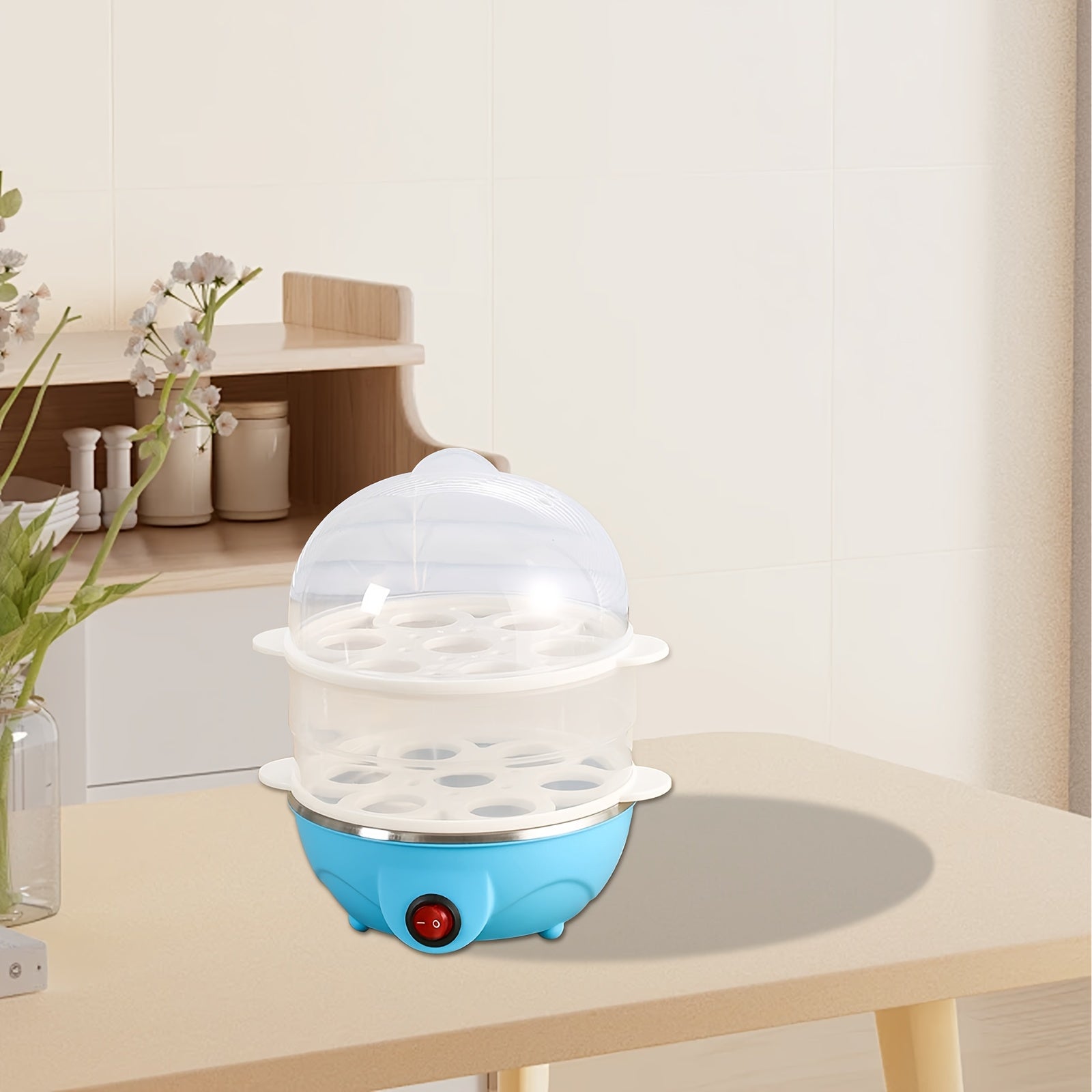 220V Elektrik Tuxum Qovurish Mashinasi, Avtomatik Quvvatni O'chirish va Ko'p Funktsiyali Rostdan Yasalgan Isitgich Plitasi bilan, Uy va Yotoqxona uchun. Anti-Qaynatish Dizayni, Shaffof Qopqoq bilan. Pishirish uchun ideal