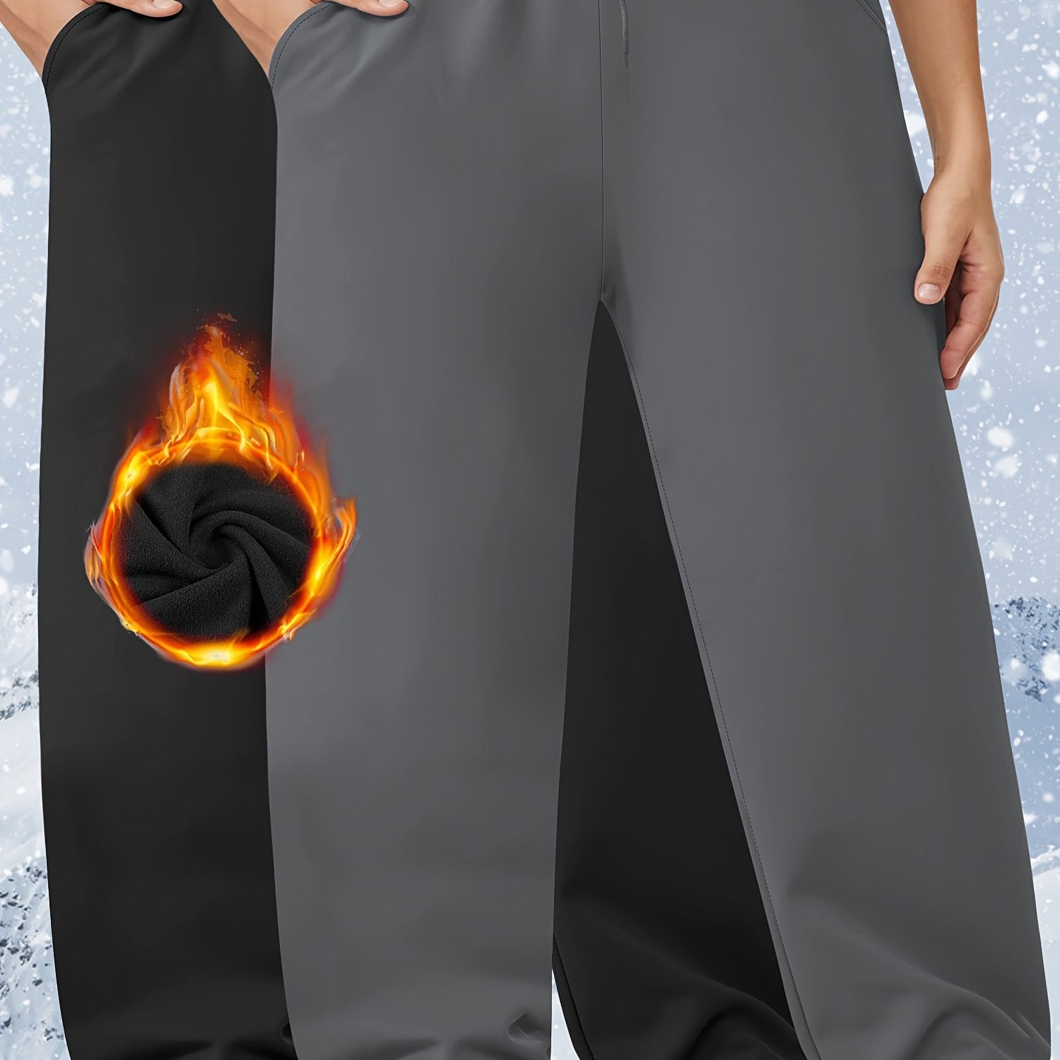 Plus-Size Warm Fleece Wide-Leg Pants Set for Autumn and Winter