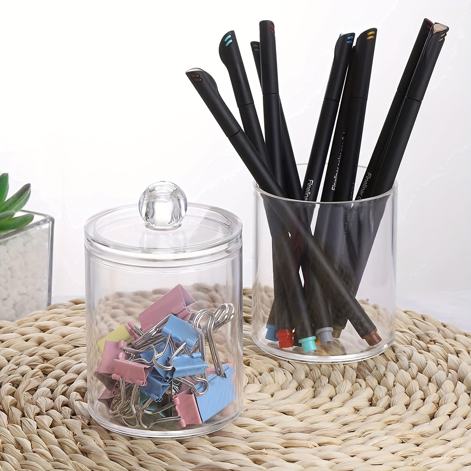 Acrylic Pen Holder for Desk and Bathroom Storage Clear Small Organizer