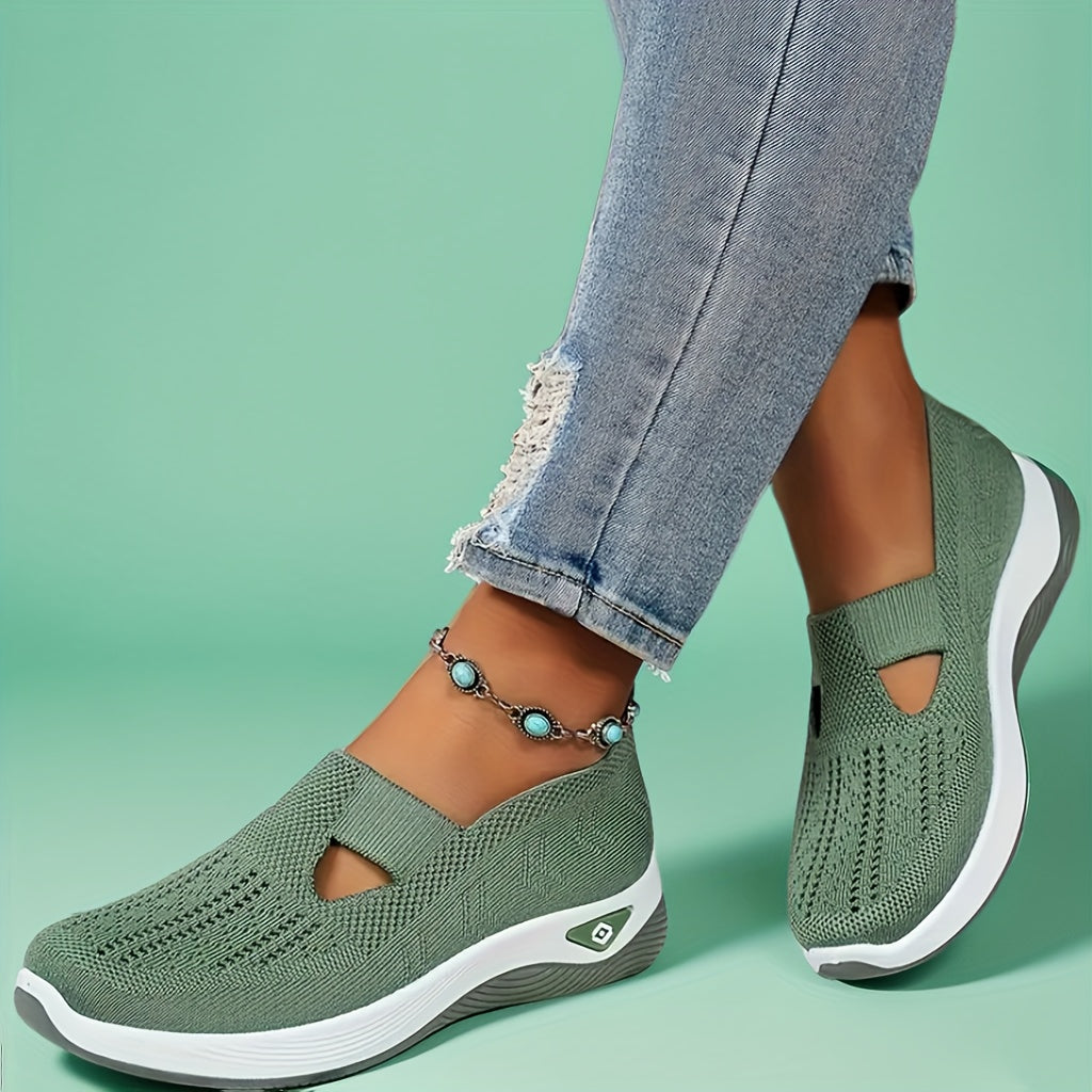 ayollar uchun nafas oluvchi slip-on sport poyabzali, kundalik plyaj krossovkasi, ko'p rangli