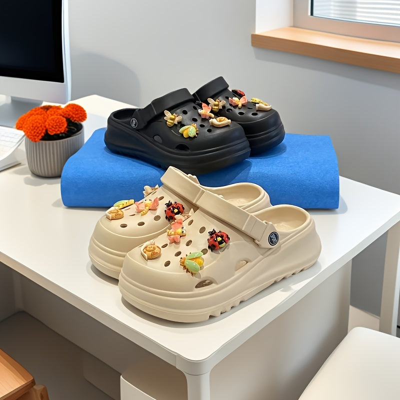 Women's Summer EVA Mesh Beach Shoes with Dragonfly and Bee Decor