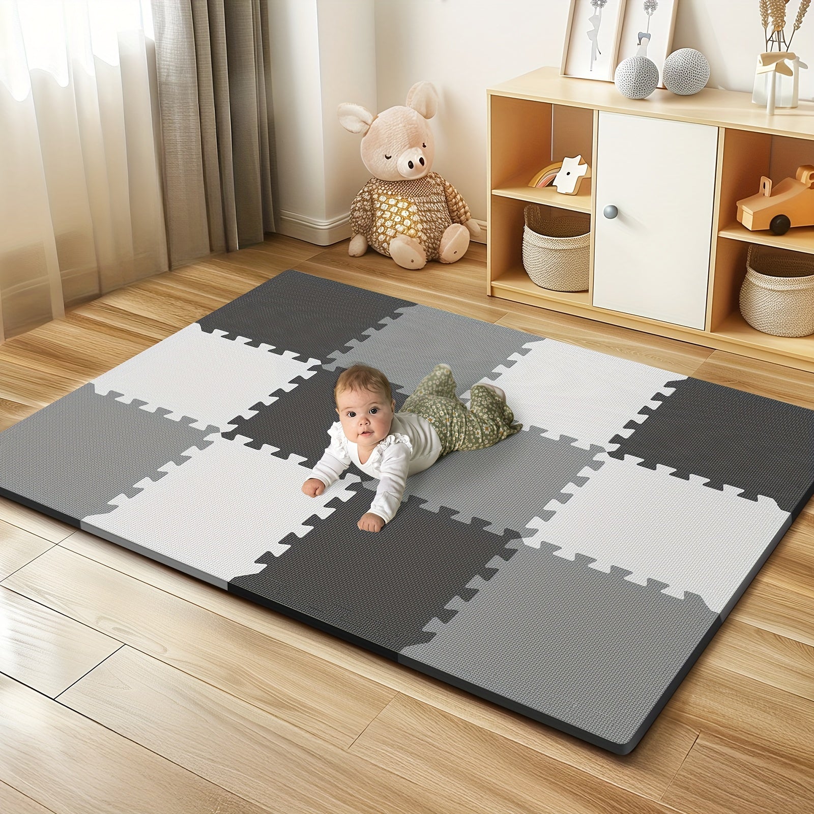 Waterproof Soft PE Foam Playmat for Babies and Kids 12 Tiles Indoor Outdoor