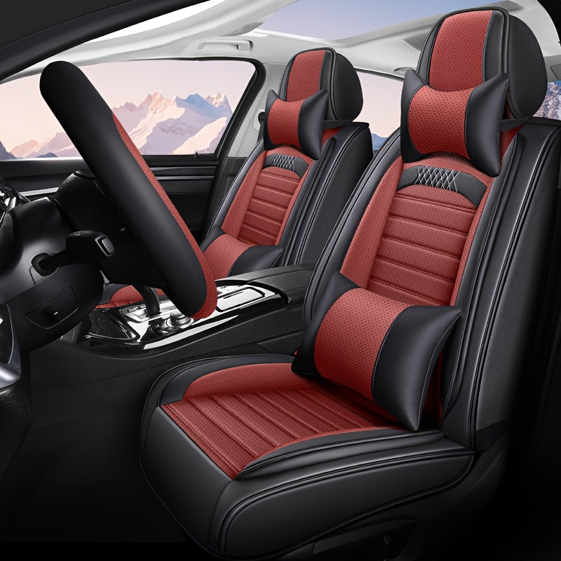 Universal PU Leather Seat Covers Full Set for 5-Seater All-Season