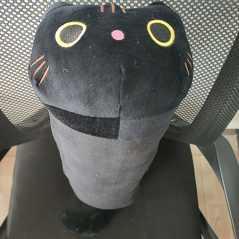 Подушка в форме кота 50/70 см, современный стиль плюшевой игрушки, домашний декор, подарок мультяшная плюшевая игрушка, гипоаллергенный полиэстер, машинная стирка, средняя жесткость, поддержка всего тела, портативная, вес ткани 100-120 г/м².