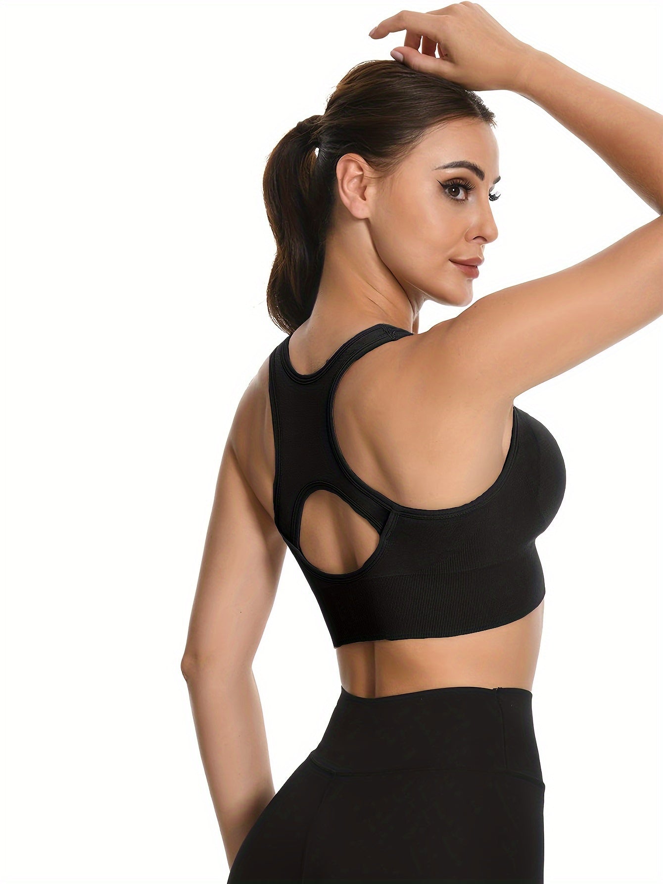 Бюстгальтер для женщин больших размеров без швов, средняя эластичность, дышащий, для йоги и бега