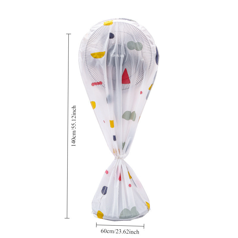 Set of 2 Floral Pattern Plastic Fan Dust Covers Waterproof Appliance Storage