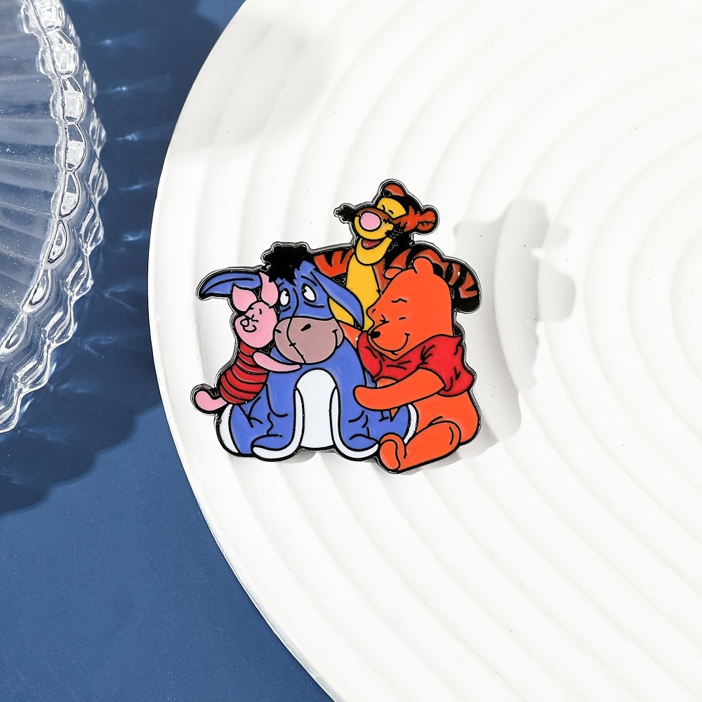 Set of 3 Enamel Brooch Pins Cartoon Character Badges for Clothing and Backpacks