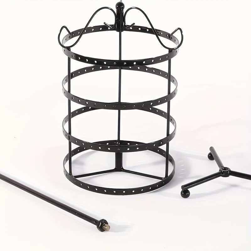 Металлическая вращающаяся подставка для серег-органайзер с 4 ярусами, дисплей для украшений