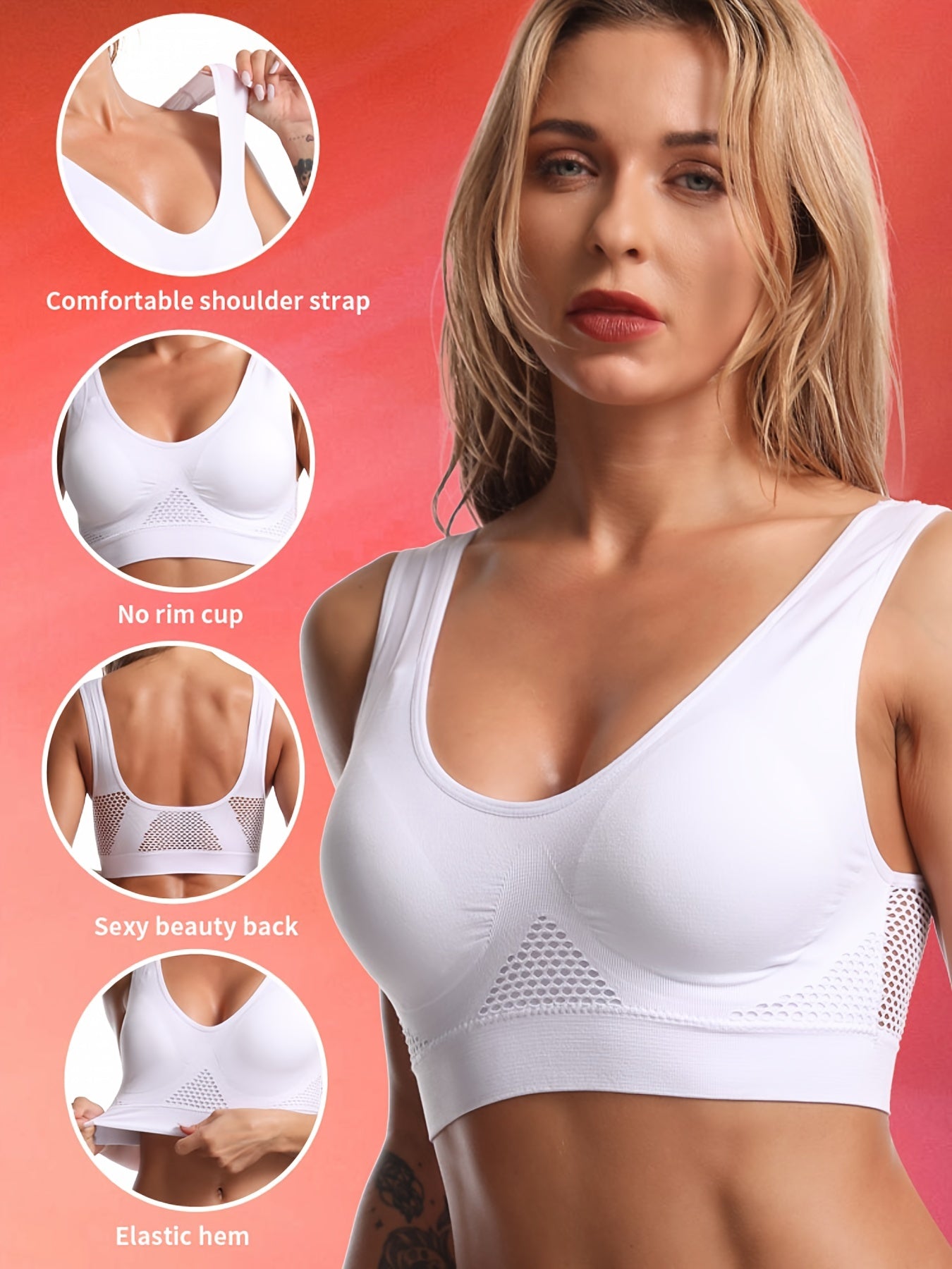Seamless Push-Up Bra with Pads for Women's Lingerie Underwear