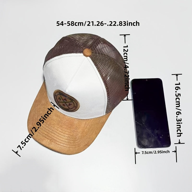 Men's Baseball Cap with Mesh and PVC Coating for Sun Protection