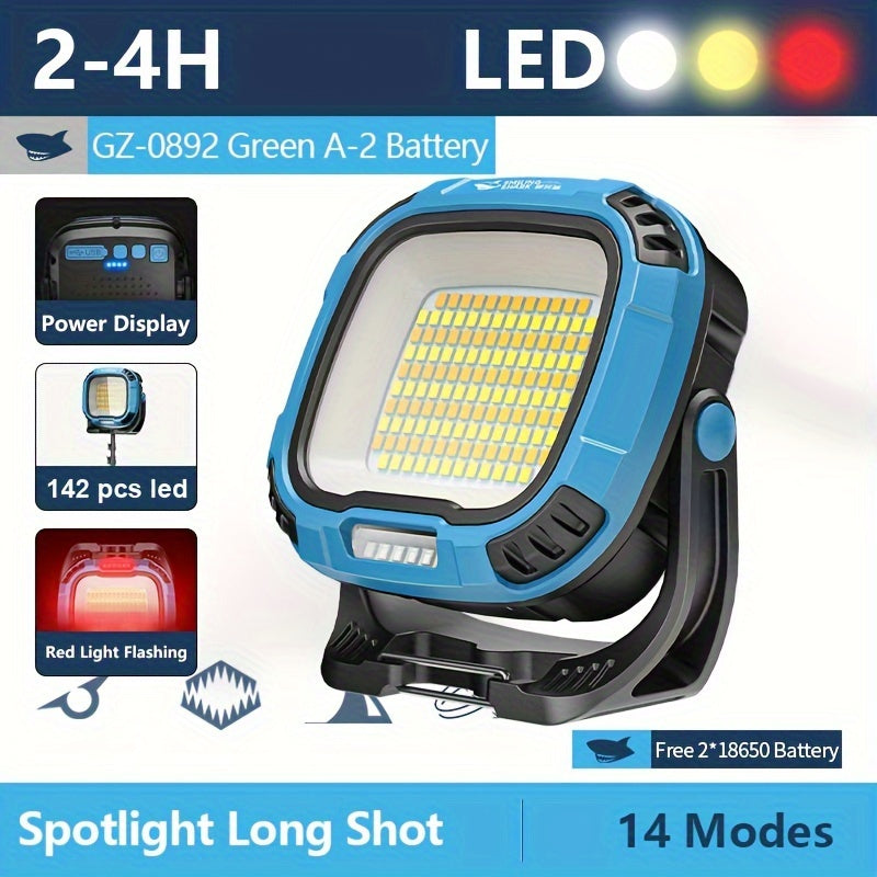 Rechargeable LED Work Light Shark Shape with Magnetic Base and Multi-Color Illumination