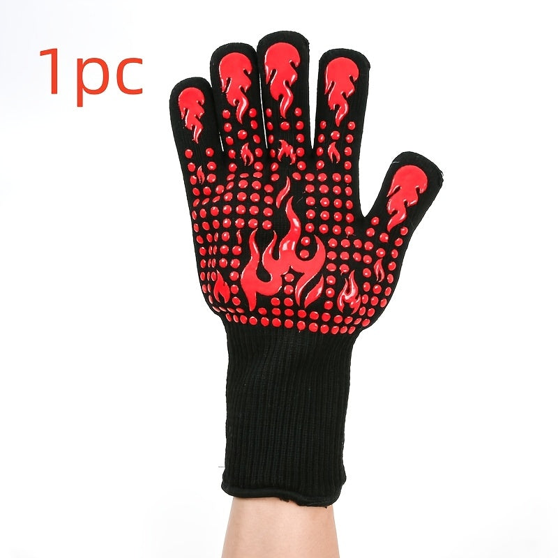 Silicone BBQ Gloves Heat-Resistant Non-Slip for Grilling Baking Camping
