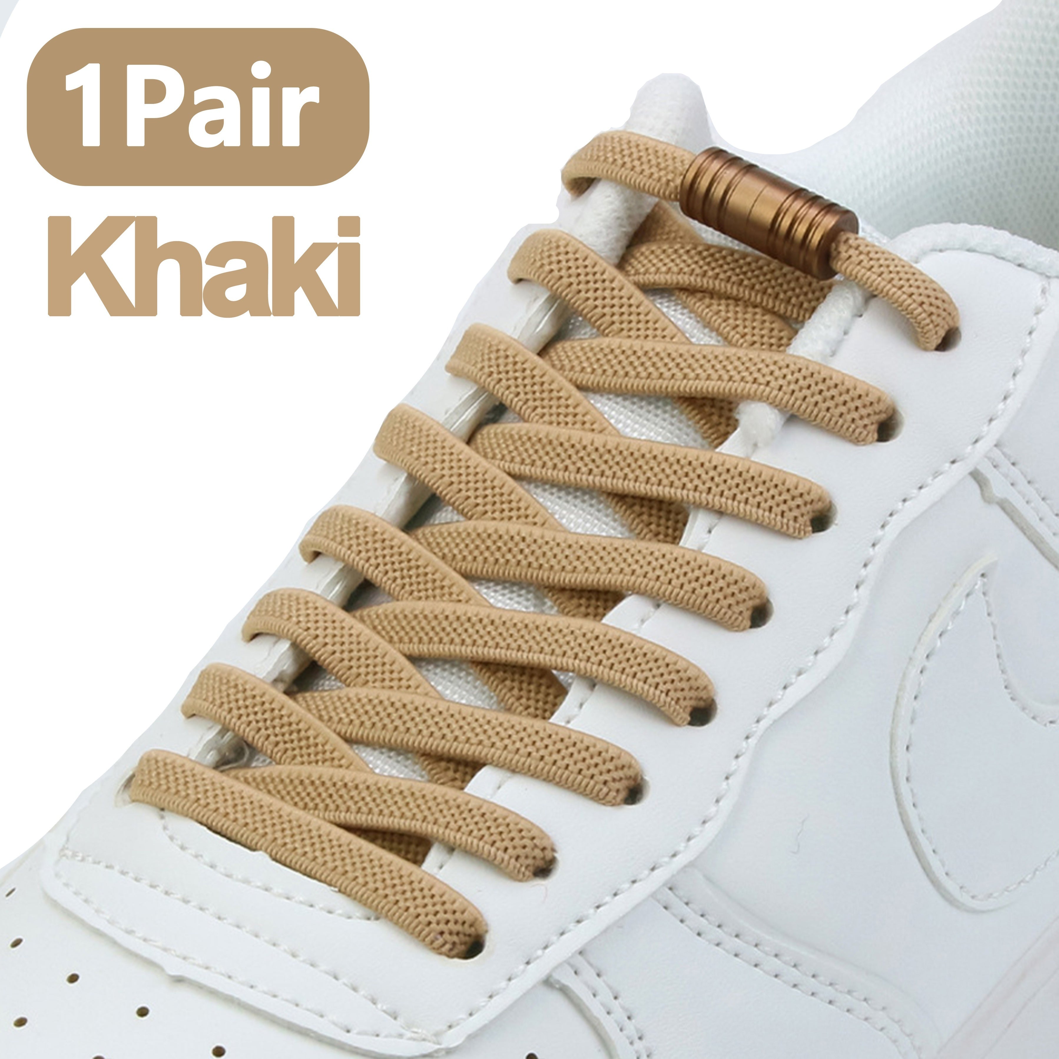 Unisex Elastic Shoelaces No-Tie Comfort Fit with Metal Buckles 109.98cm