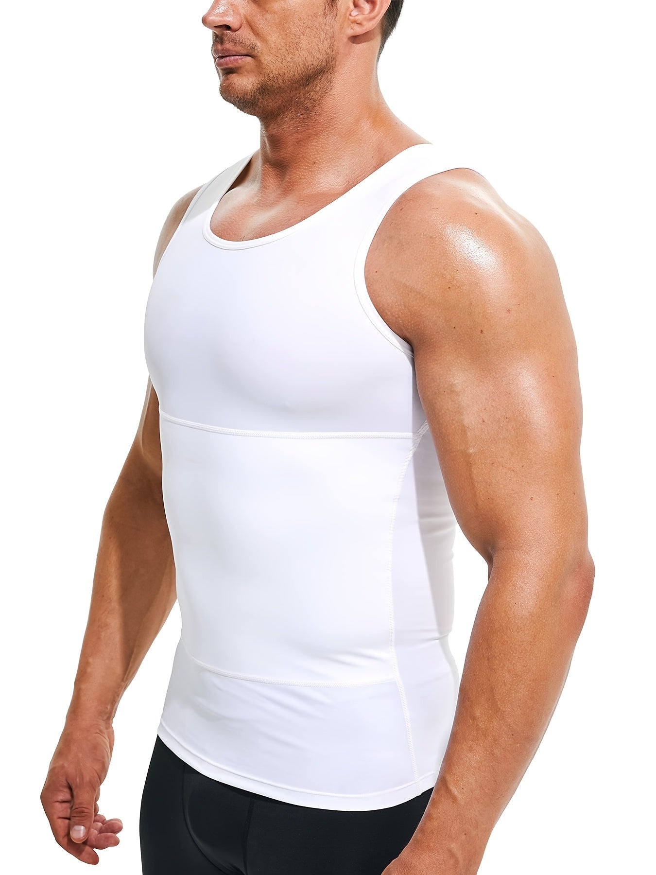 Men's Compression Sweat Vest Slimming Workout Body Shaper Tank Top Nylon Spandex