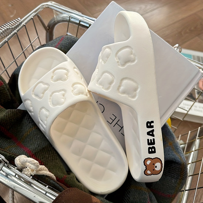 Женские мультяшные тапочки с утолщением для дома и улицы, slip-on, шлепанцы