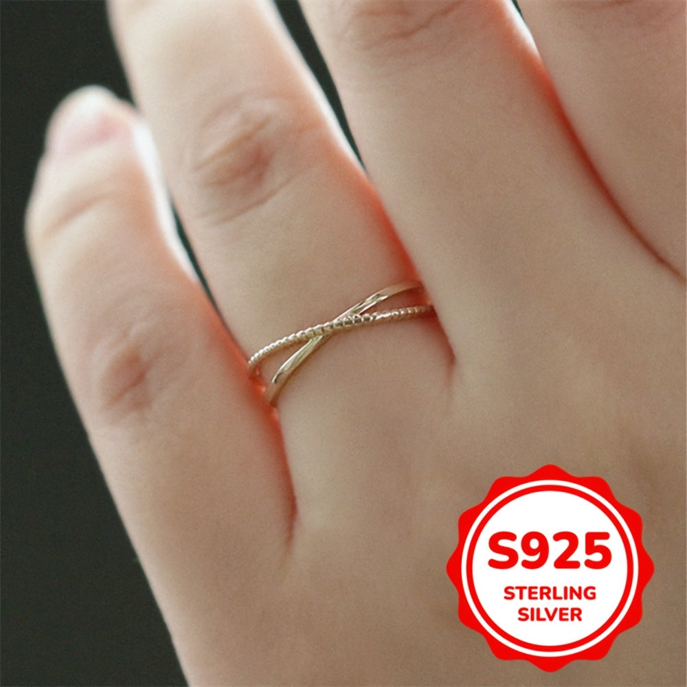Sterling Silver Cross Ring for Women Minimalist Valentine's Day Birthday Gift