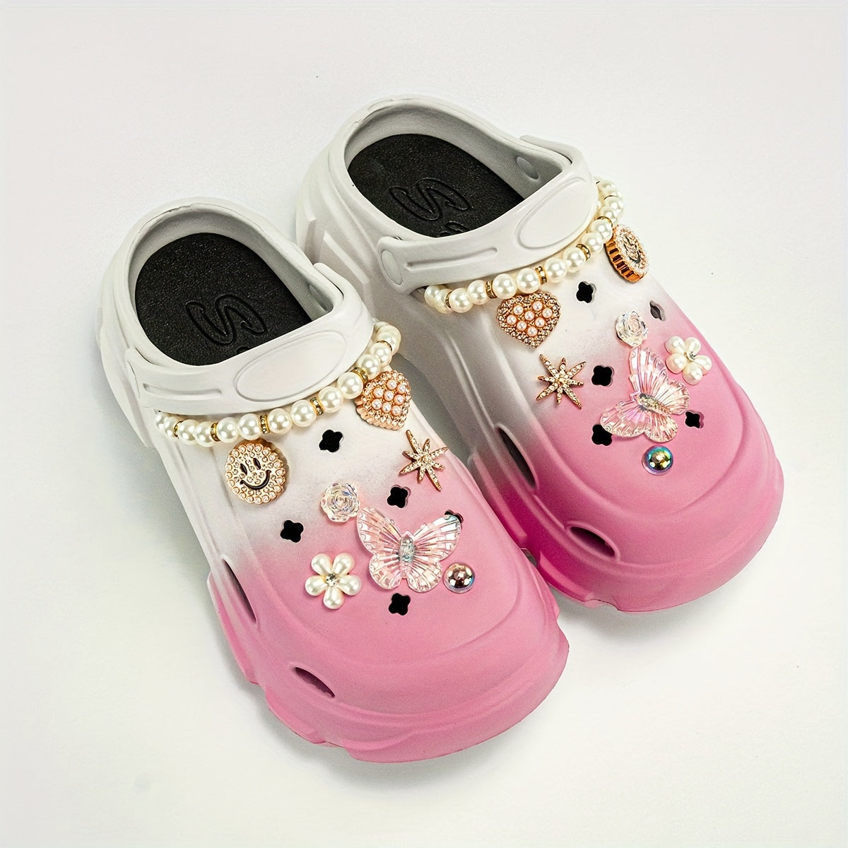 Women’s EVA Platform Sandals with Cartoon Pearl Butterfly Design