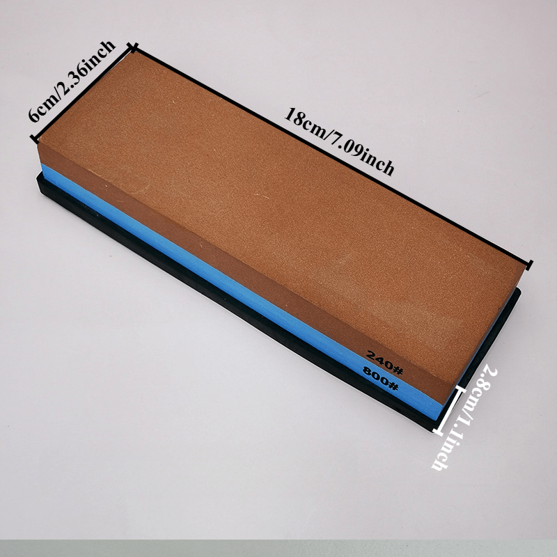 Kitchen Knife Sharpener Dual-Grit Stone Non-Slip Handle