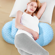 MiiYoung tomonidan Maternity Pillow - Yumshoq Beanie Velvet, Yon va Qorin bilan Uslubda Yotish uchun Belni Qo'llab-quvvatlash uchun U-Shaklida, Polyesterdan tayyorlangan