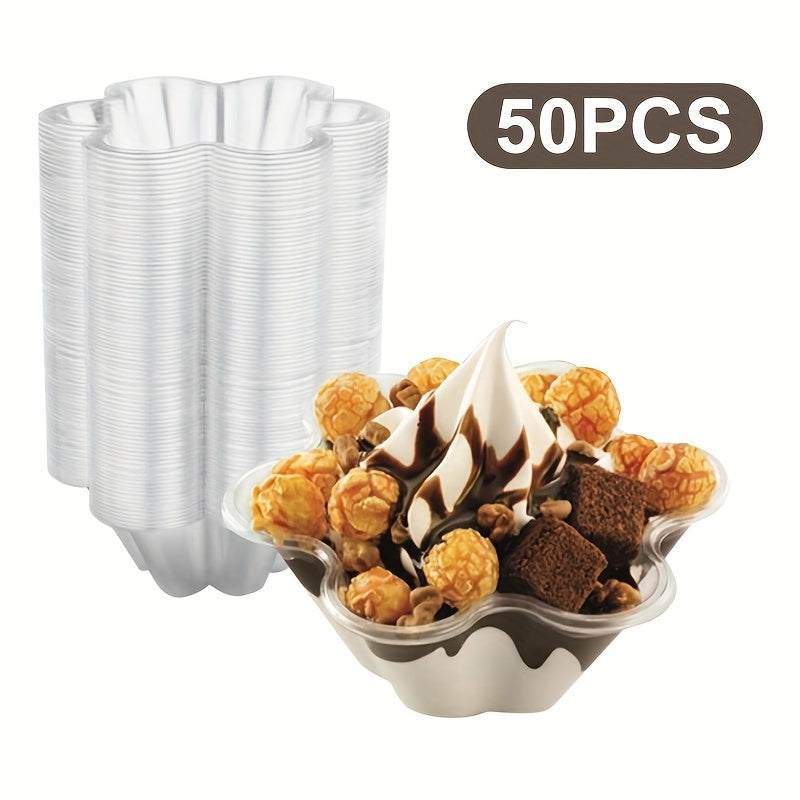 Transparent Plum Plastic Ice Cream Bowls Set of 50 or 100