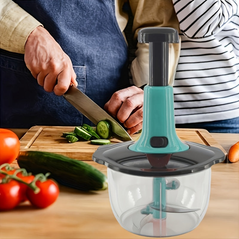 Multifunctional Food Chopper Manual Press for Vegetables Fruits Herbs Pesto