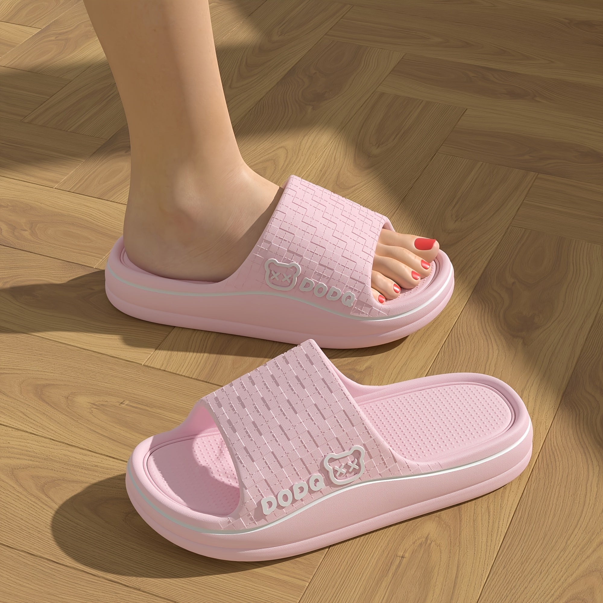 Ayollar uchun yengil EVA hammom shlyapchalari, sirpanishga qarshi yozgi uy poyabzallari, pushti va yashil