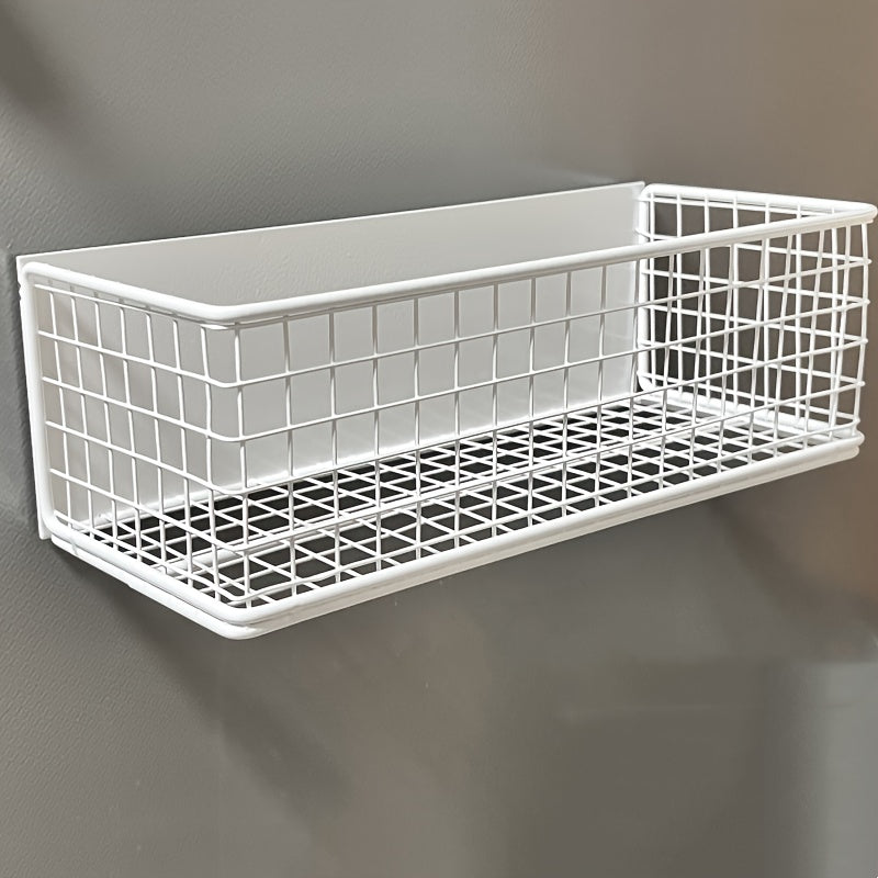 Magnetic Iron Storage Basket for Refrigerator Microwave and Washing Machine Kitchen Organizer Open Hollow Design