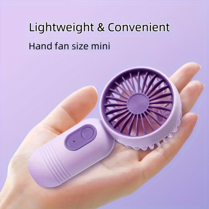 Portable Mini Handheld Fan USB Rechargeable Quiet Desk Personal Fan 3 Speeds