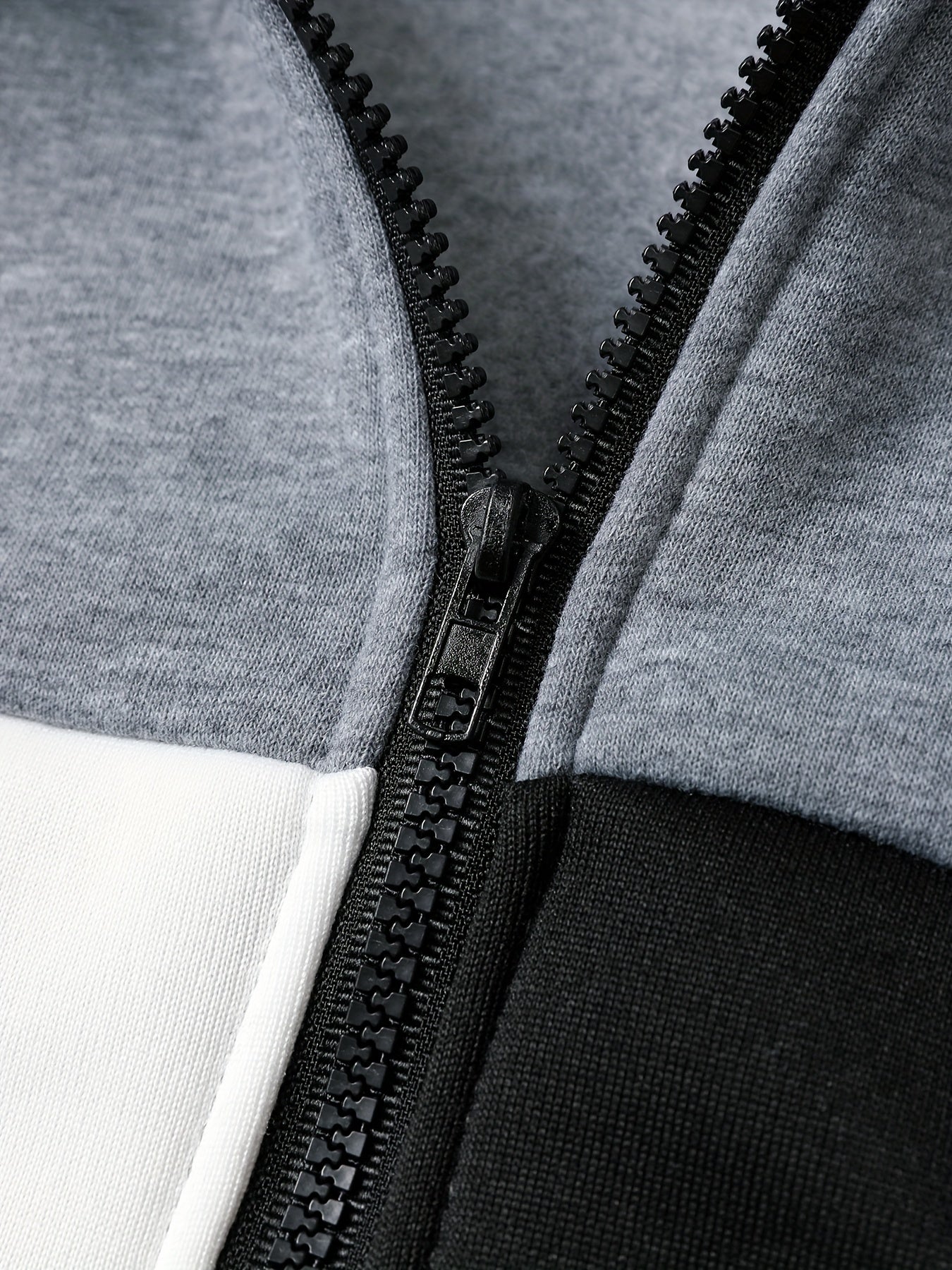 Men's Color Block Polyester Tracksuit with Hooded Zip Up Hoodie and Jogging Pants for Gym and Running