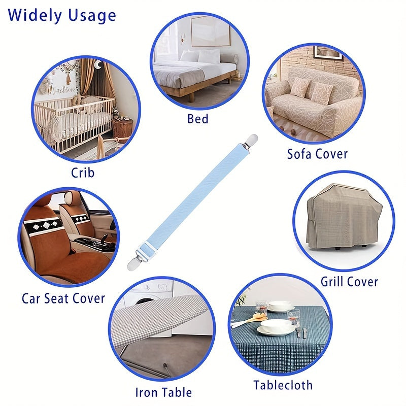 Juego de 2 clips ajustables para sábanas, hebillas antideslizantes para mantener las sábanas seguras