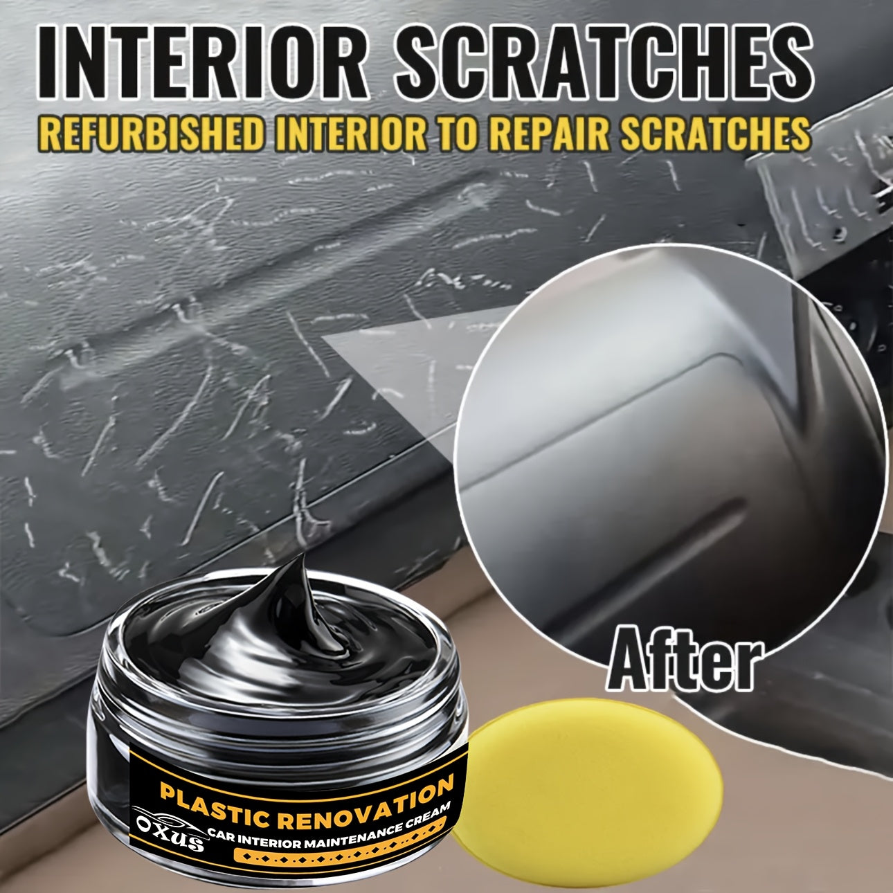 Cera de renovación de plástico para interior de coche y restauración del brillo de neumáticos