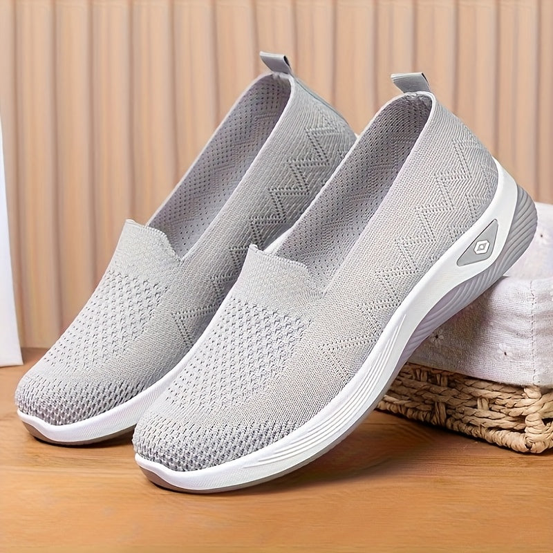 Women's Mesh Slip-On Sneakers Lightweight Comfort Walking Shoes Black