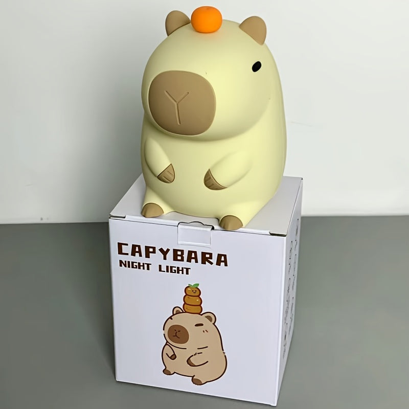 Creative Capybara Night Light Silicone Lamp Touch Controlled USB Rechargeable Decompression Table Lamp