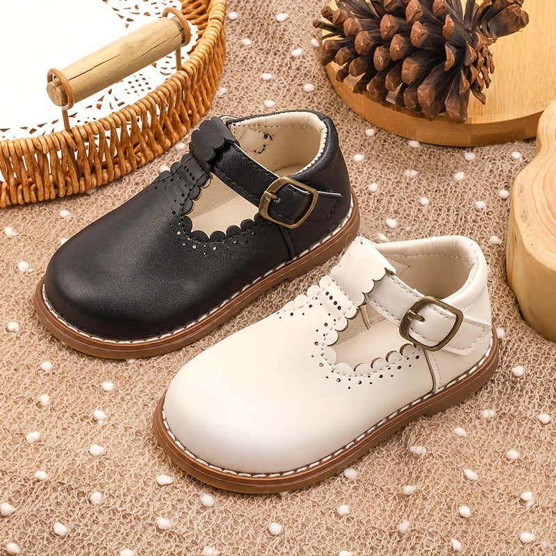 Girls' Mary-Jane Brogue Shoes Lightweight All-Season Rubber Sole for Ages 14 and Under