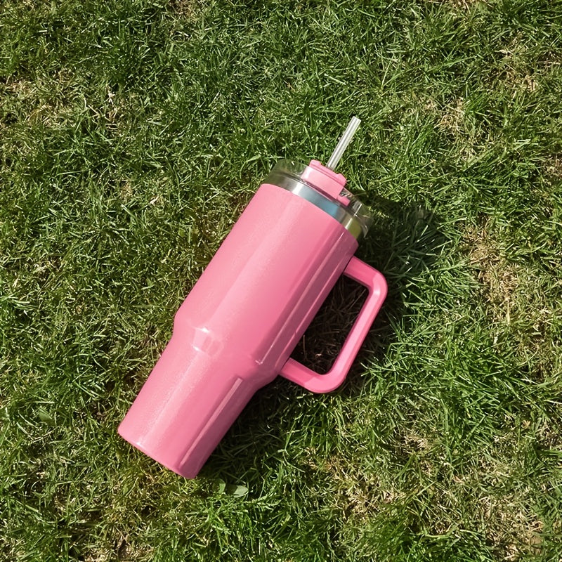 Unisex Stainless Steel Rainbow Gradient Car Cup with Insulated Handle