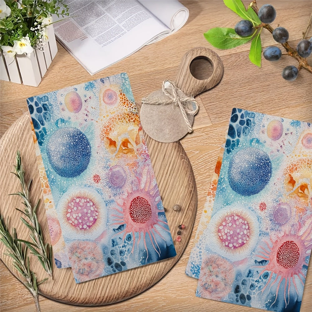 Ultra Soft Kitchen Towels Marine Life Design 40x60cm Absorbent Dish Hand Towels