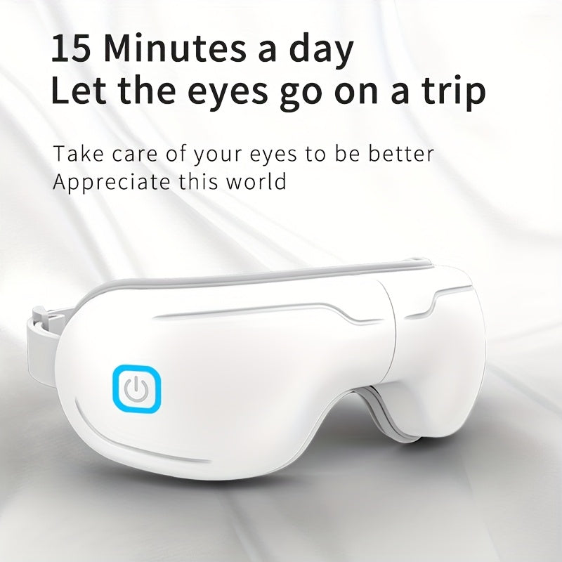 USB zaryadlash bilan qayta zaryadlanuvchi ko'z massajchisi, 1200mAh litiy batareyasi, boshni tinchlantiruvchi ko'z niqobi, zamonaviy dizayn, mukammal bayram sovg'asi.