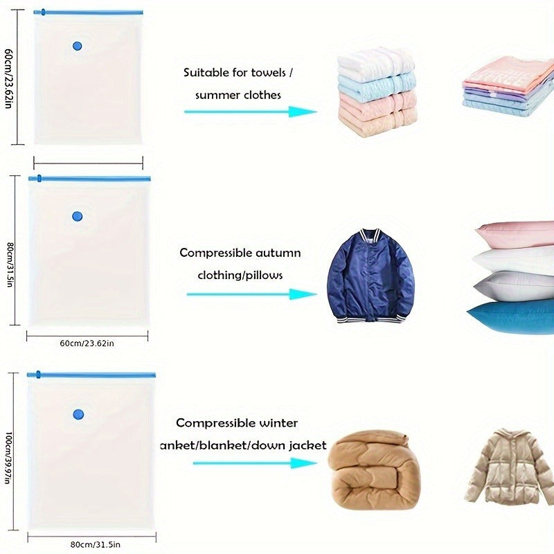 Bolsa de almacenamiento al vacío de un solo pieza que ahorra espacio para ropa con cierre de hebilla, organizador de viaje portátil
