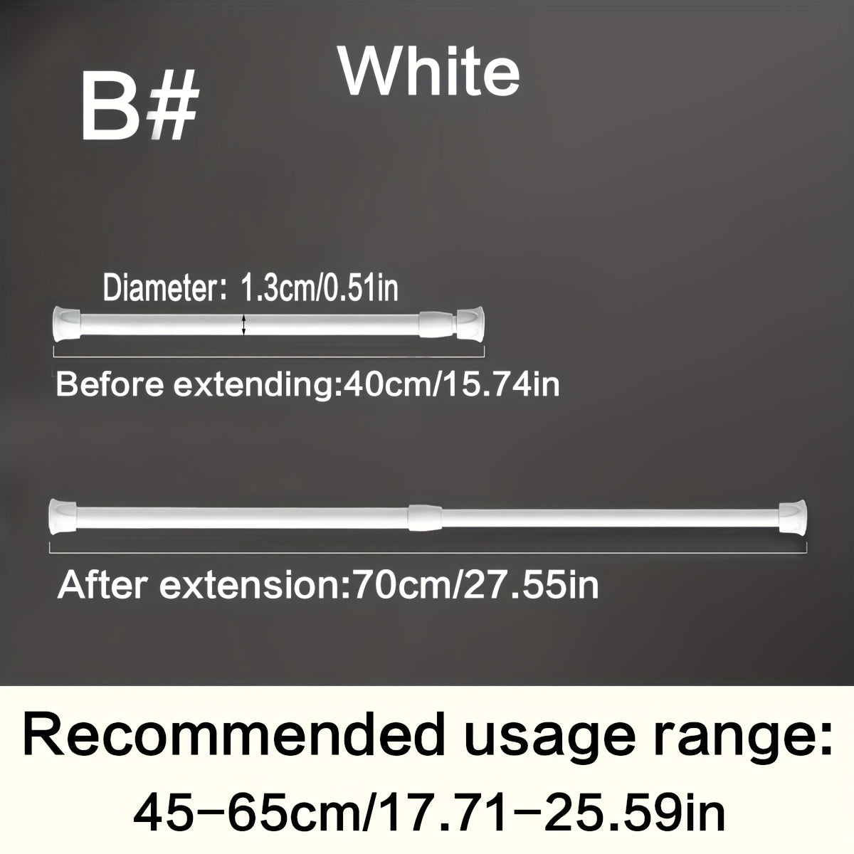 Oson, burg'ulashsiz o'rnatish uchun metalldan yasalgan hammom uchun teleskopik tayoq. Bu sochiq tutgichi, dush pardasi tayoqchasi yoki boshqa hammom aksessuarlarini sifatida ishlatilishi mumkin.