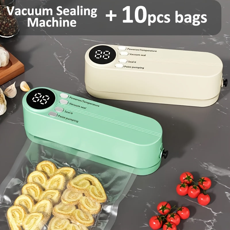 Portable Food Sealer Machine with Sealing Bags USB Rechargeable Snack Sealing System