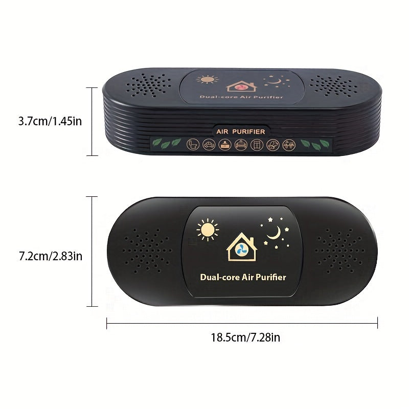 Dual-Core USB Air Purifier for Small Spaces Odor Smoke Eliminator Smoke Free