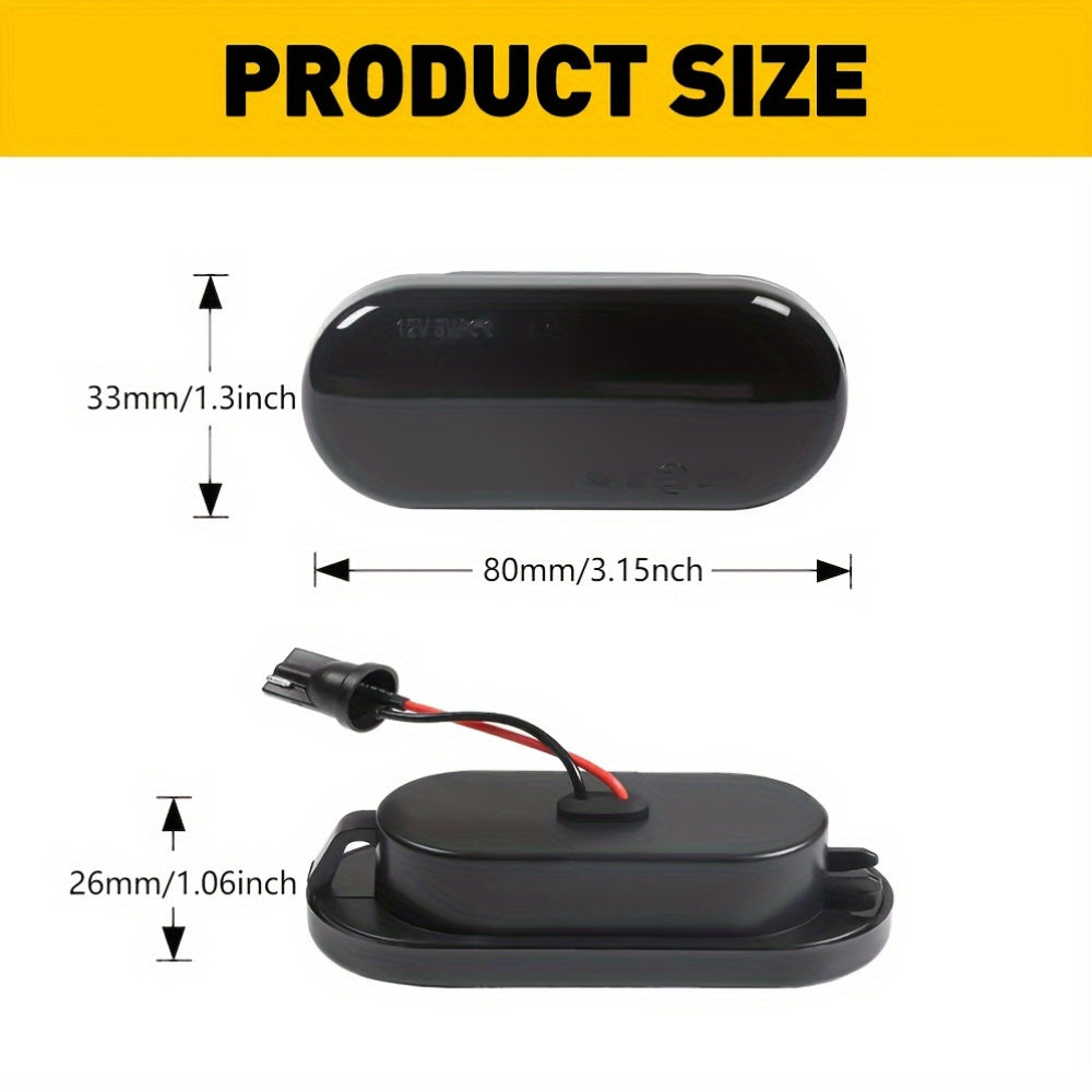 2 шт. светодиодных динамических боковых маркерных огней для замены сигнала поворота автомобиля