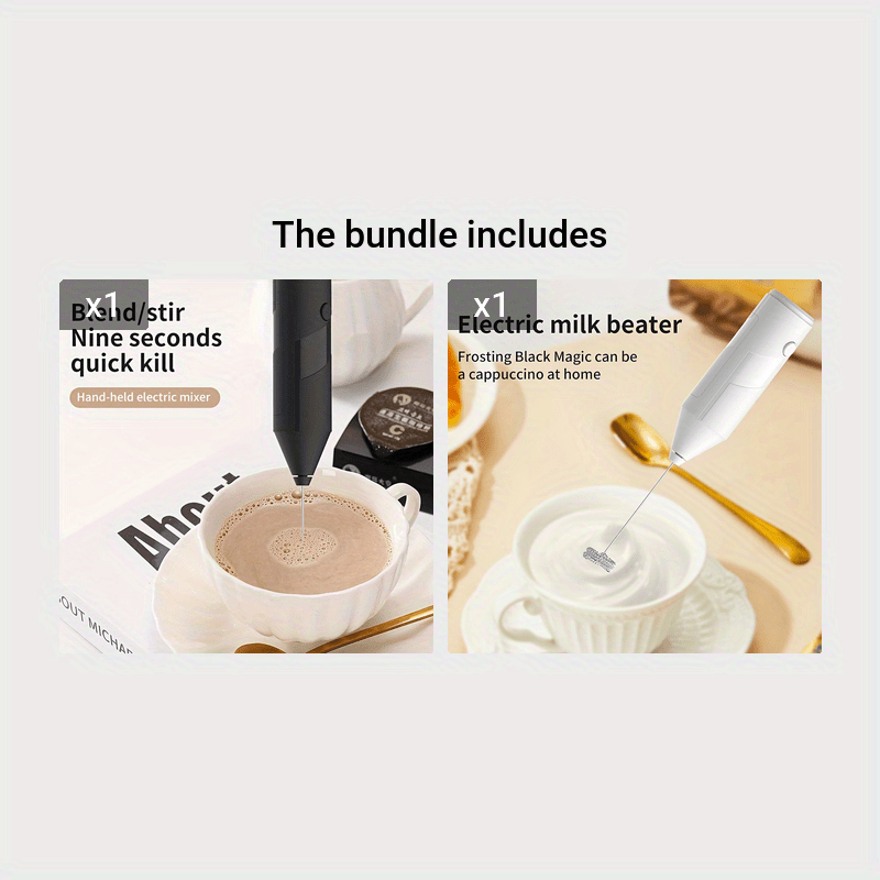 Electric Handheld Milk Frother for Lattes Cappuccinos Hot Chocolate