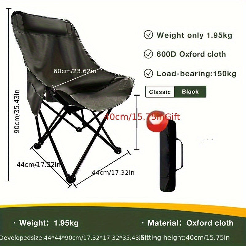 Lightweight Folding Chair with High Back for Camping Fishing and Outdoor Activities