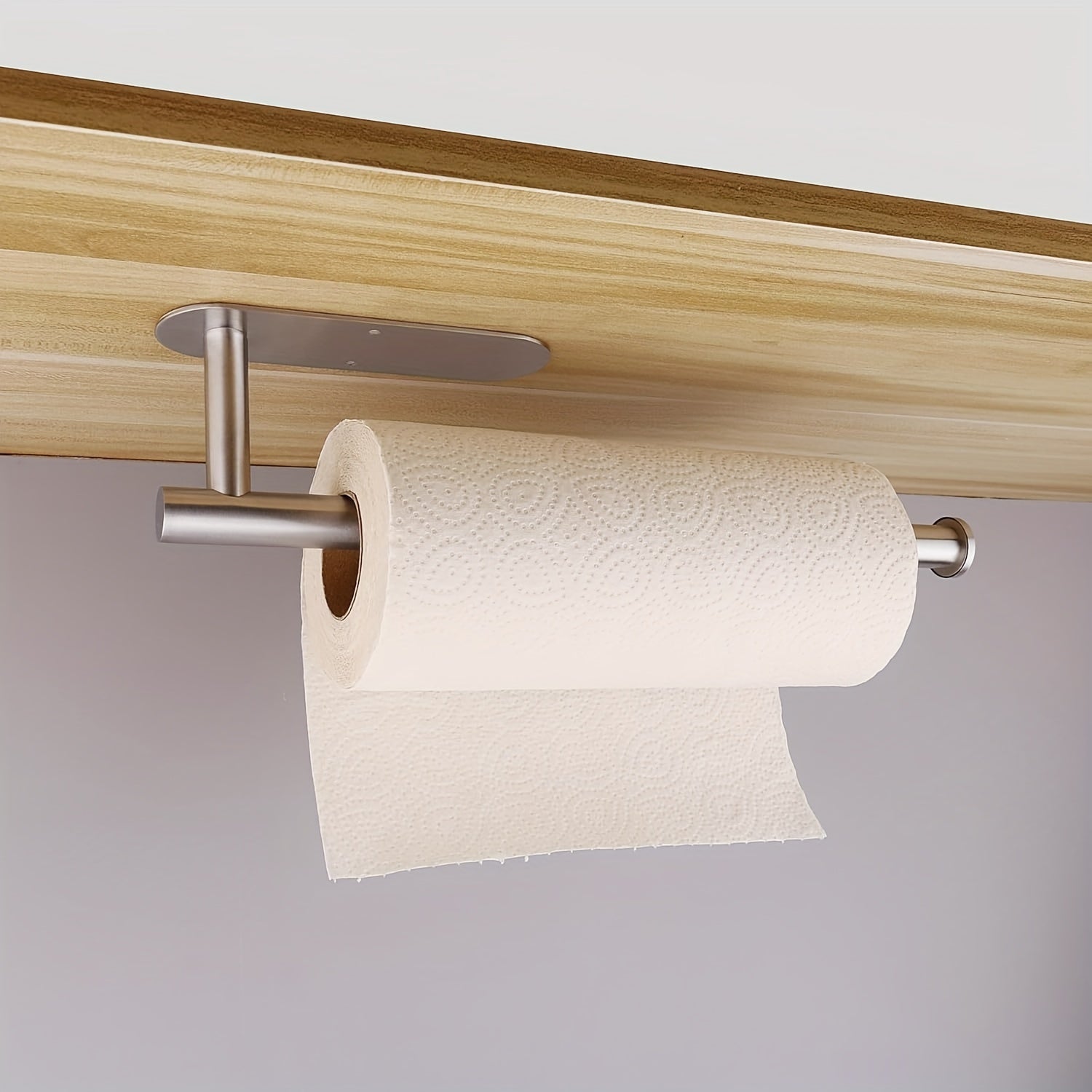 Kitchen Wall Mounted Paper Towel Holder Self-Adhesive or Perforated Wall Mount Organizer